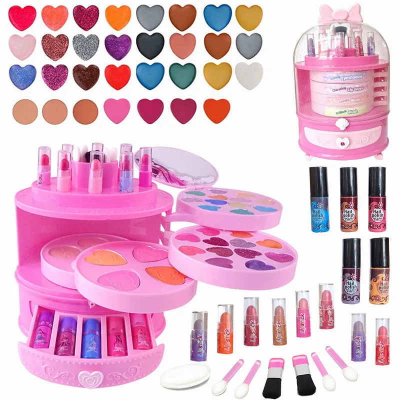 Hot sale Makeup Kit for Girls Washable Non-Toxic Kids Pretend Play  Adorable Real Party Princess Cosmetic Makeup Toy Set case
