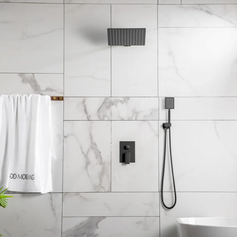 high quality black color bathroom shower faucet set