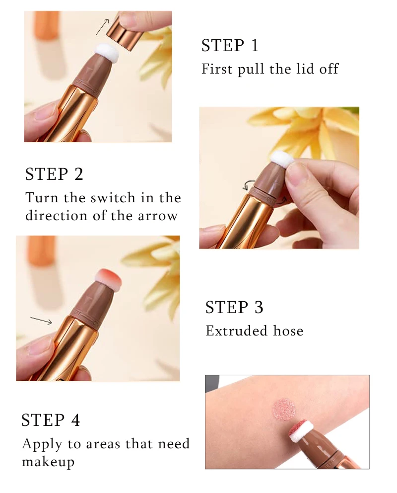 Новый OEM жидкий контур, красота, палочка, осветлитель для лица, макияж, хайлайтер, бронзер, румяна, палочка с прикрепленной подушкой-аппликатором