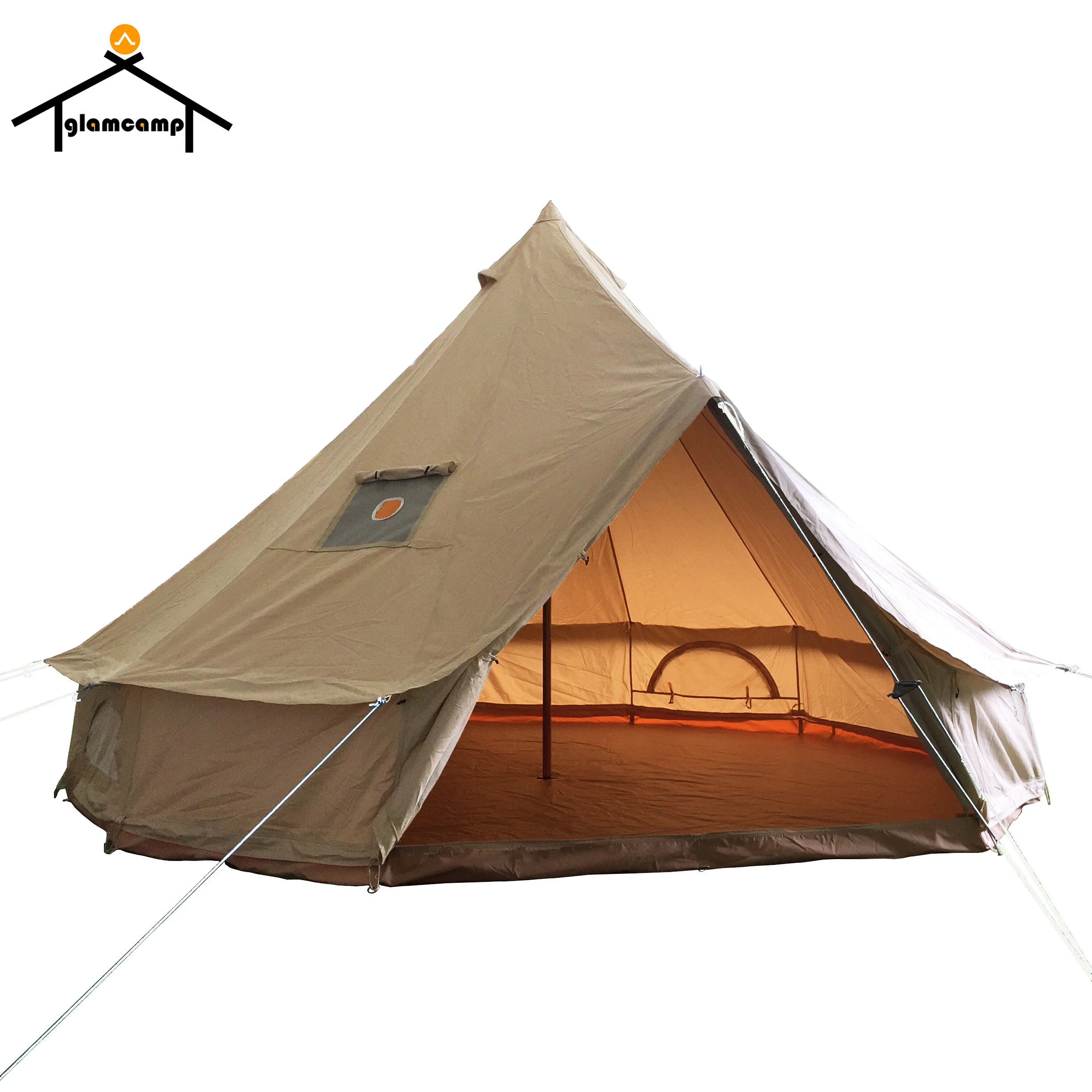 5M diameter outdoor cotton canvas bell tent yurt tents luxury mongolian tent 6 people