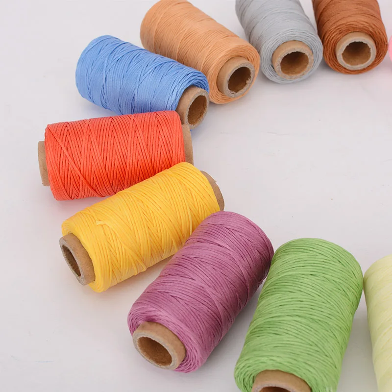 high quality 0.8mm wax thread 50m waxed thread waterproof waxed thread leather for sewing shoes