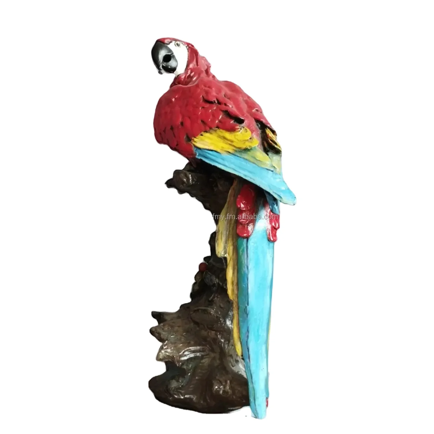 Red Parrot Statue , Handmade Unique Gift , Animal Lovers Gift, Bird Sculpture,Outdoor Garden Statue,Modern Home Decoration Ideas