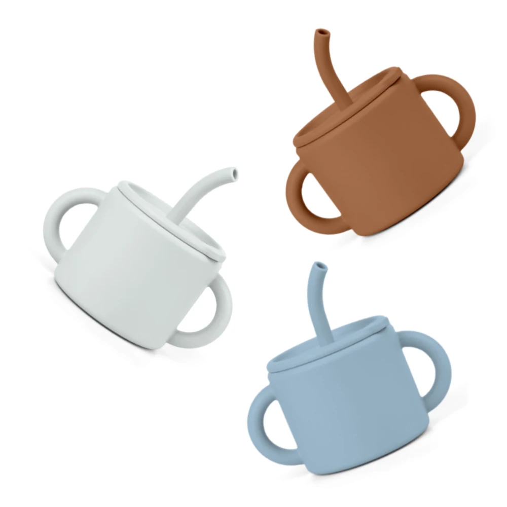 Бестселлер: силиконовая чашка с соломинкой и крышкой 200 мл