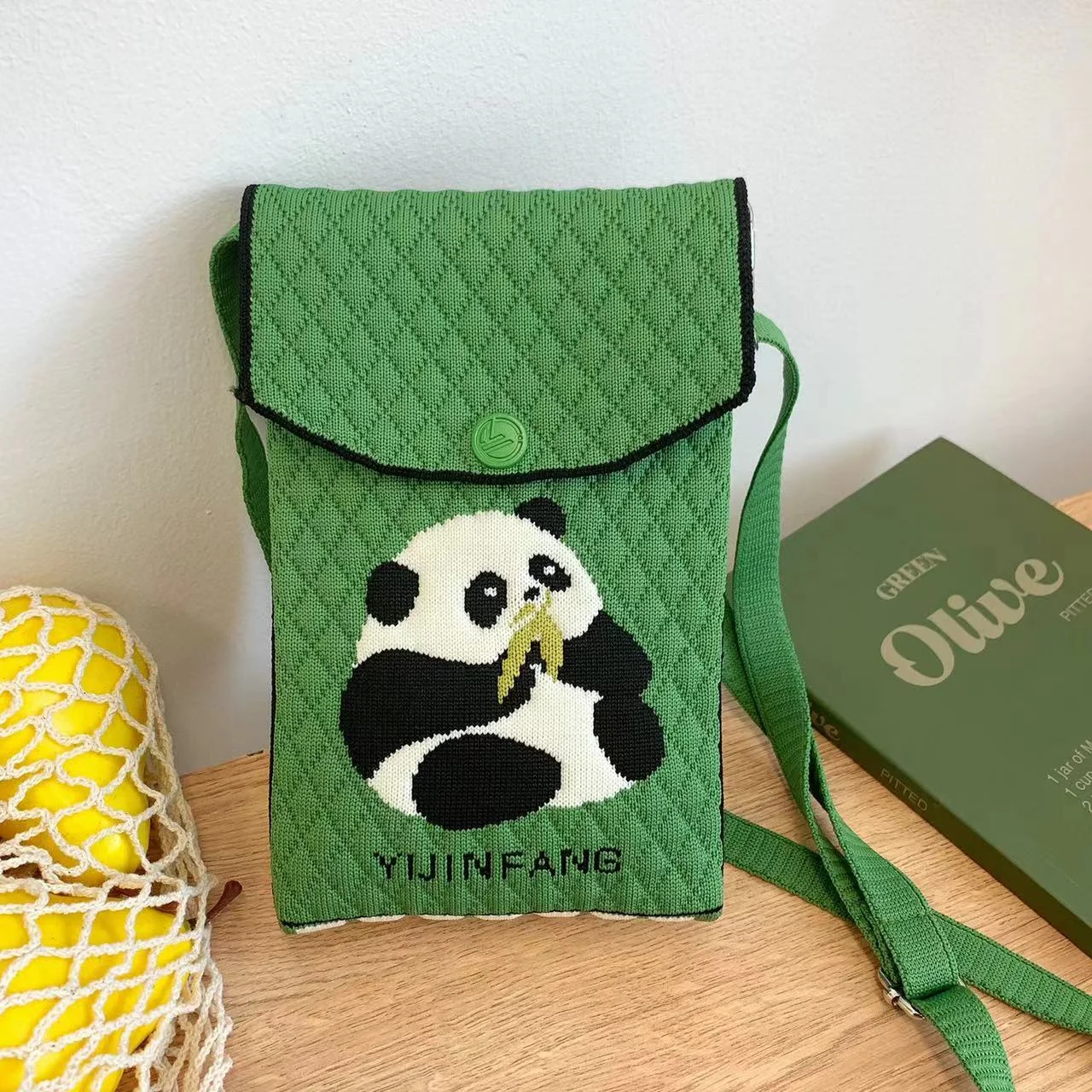 Korean Style Candy Color mini square knit bag Crossbody Mobile phone bag