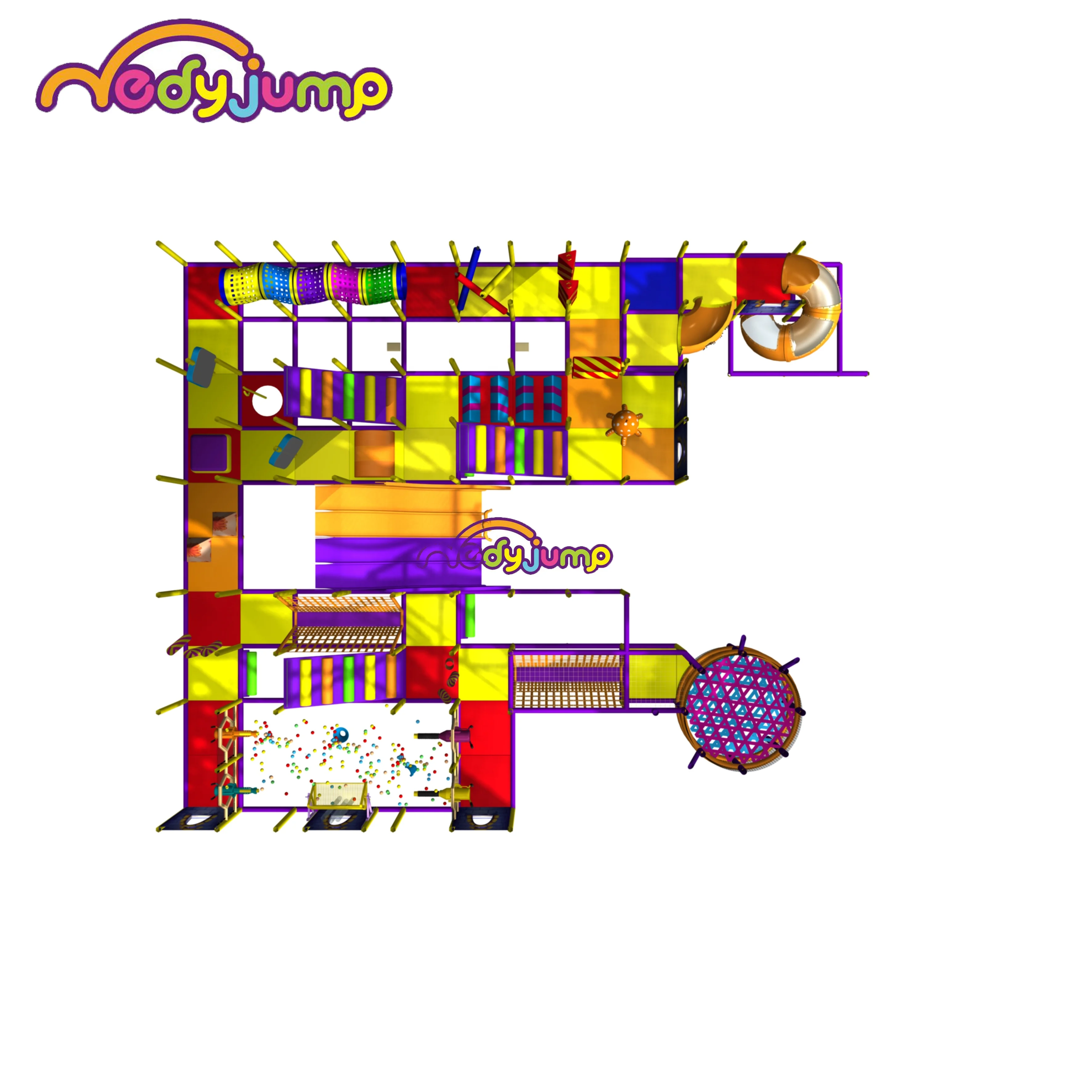 
Toddler Activity Play Kids Indoor Game Playground Trampoline Soft Play Plastic Slide Playground 