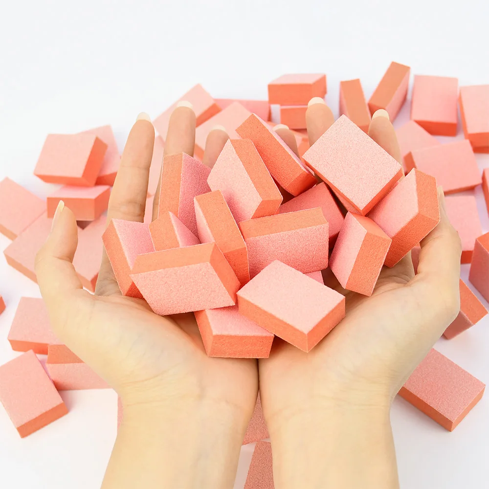 US warehouse delivery orange 2 side 80/100 mini nail buffer block for manicure