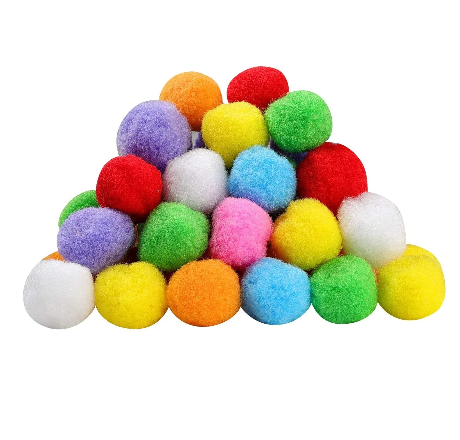 1.5 Inch Assorted Pom Poms for DIY Creative Crafts Decorations, Assorted Colors (100 Pack)