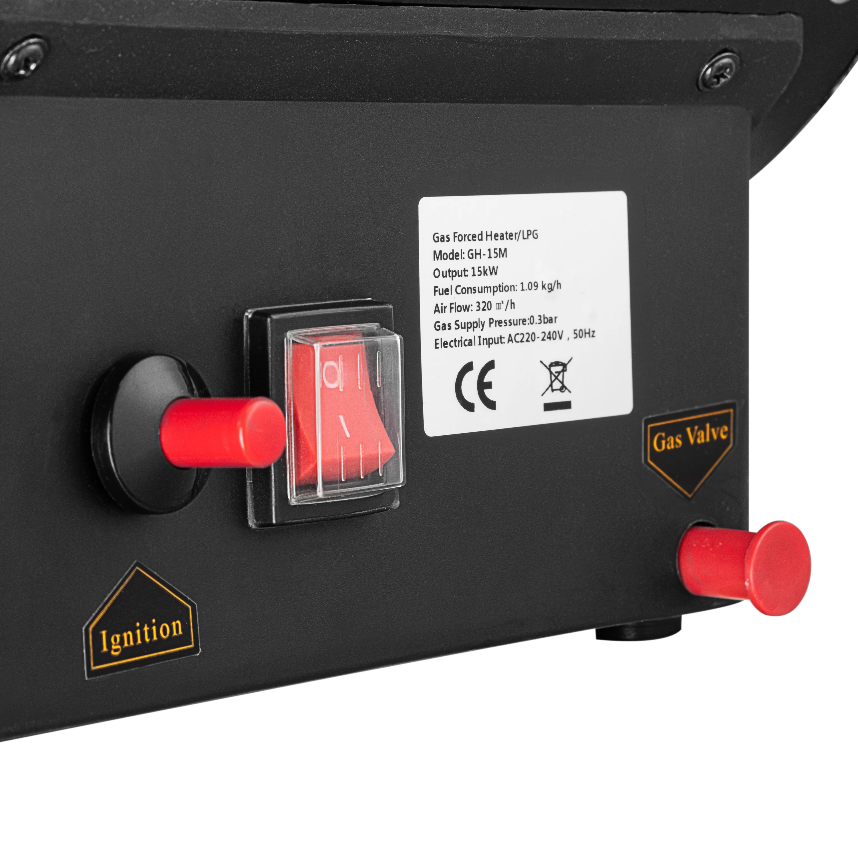 15 kW Gas Heater for gas bottle Gas pressure regulator for construction sites ventilated storage rooms garages