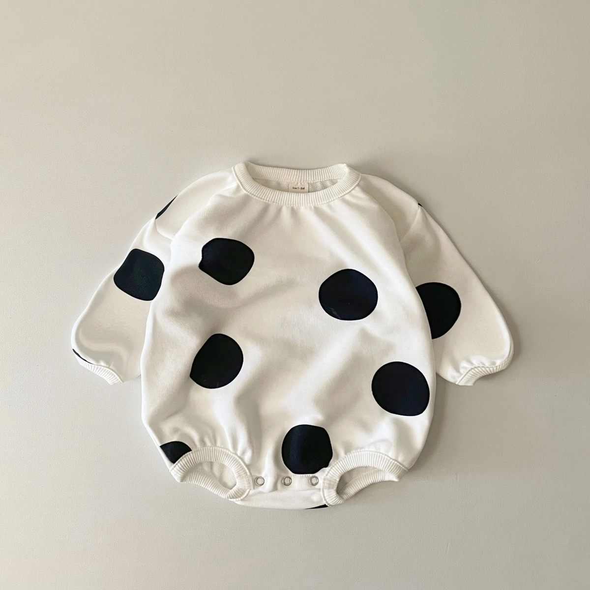 Korean Baby Girls Romper Clothes for Newborns Bodysuit Long Sleeve Polka Dots Sweatshirt Romper Autumn Baby Boy Romper