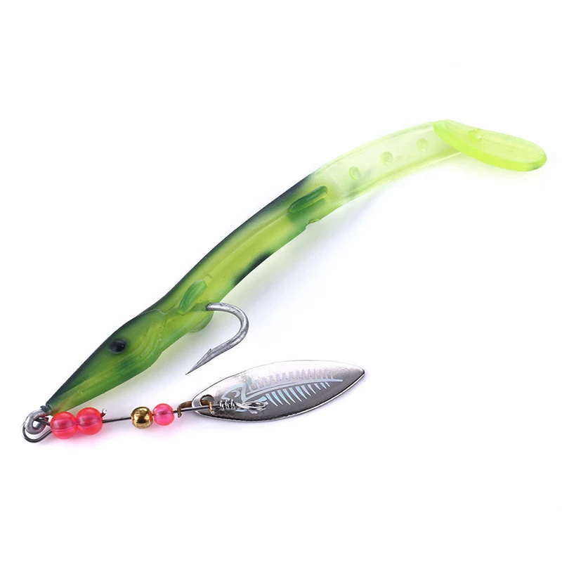 WEIHE 11.5cm 6.2g artificial soft fishing lure pvc fishing bait with hook and spoon