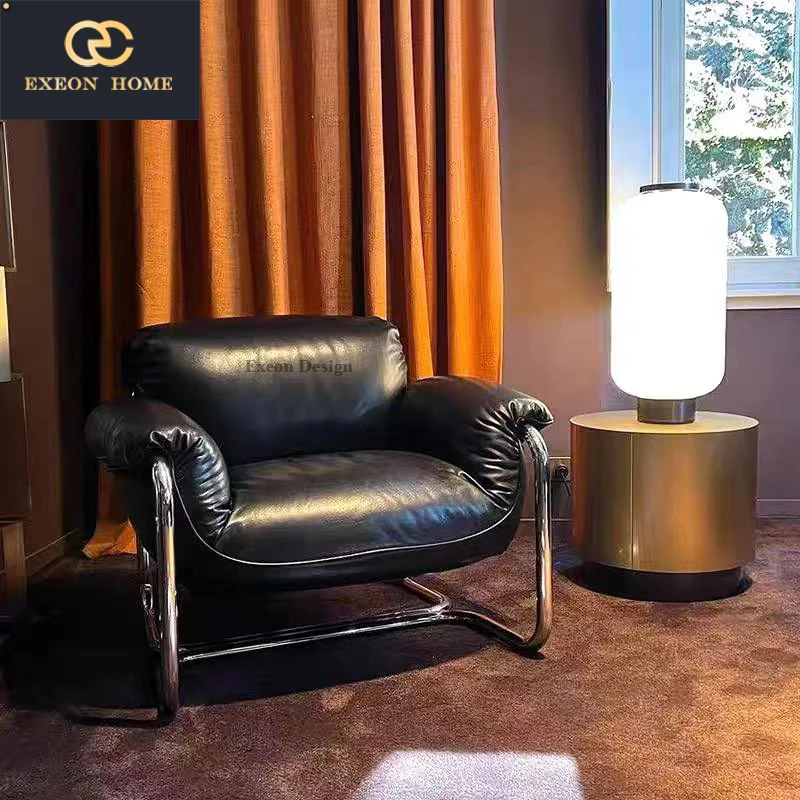 Baxter Italian Light Luxury Home Design Leather lounge Lounge Chair Villa Designer lounge Chair