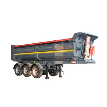 High quality Tri 3 FUWA axles air suspension 40T 22 cubic U type tipper dump trailer in hot sale with SASO