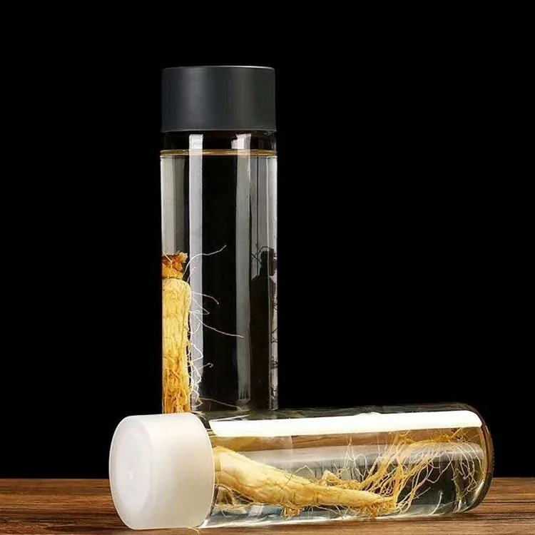 New Custom 250 Ml 500 Ml 800 Ml Wide Mouth Wholesale Bottles Voss Cylinder Glass Water Bottle With Cover