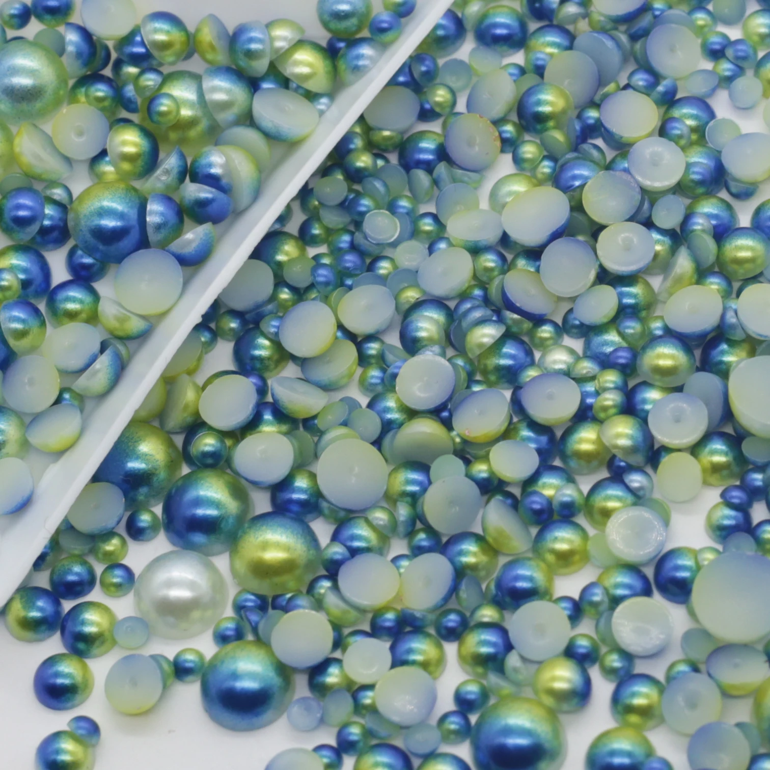 XULIN Free Sample Custom Size Color 1.5mm-10mm Mix Flat Back White Pearl For Nail Decoration