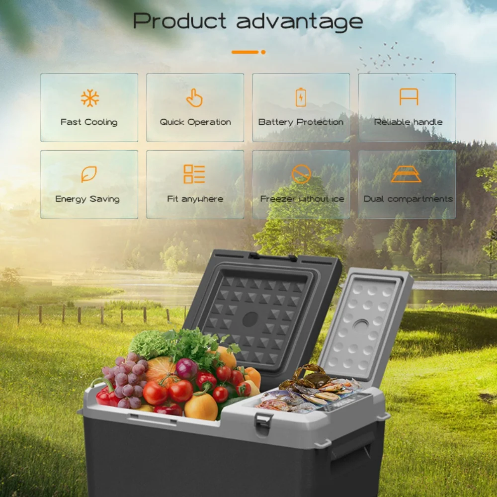 Alpicool M40 Outdoor 12v Cool Box Portable Freezer Car Mini Fridge Electric Cooler For Camping Car Cottage Rv Boat