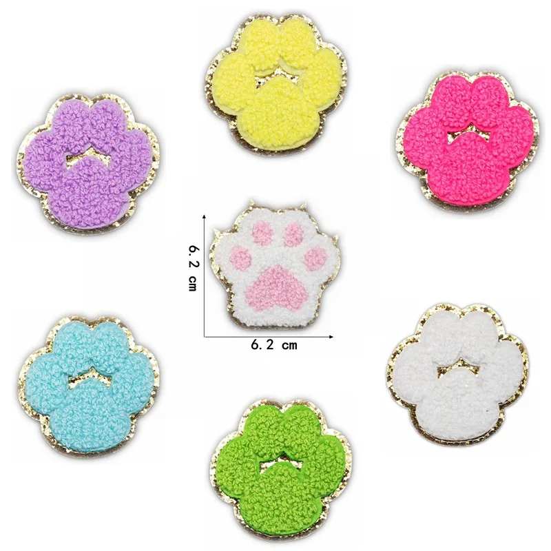 Wholesale Chenille Diamond Iron On Patches Custom Glitter Sequin Chenille Embroidery Patches Stick On For Clothes Hat