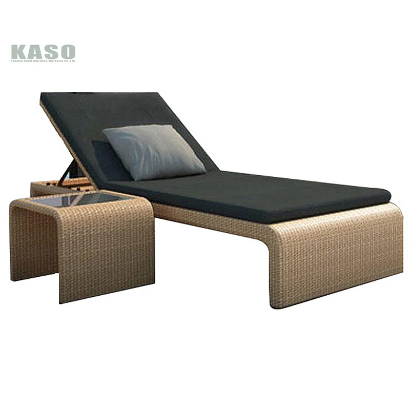 Outdoor Sun Loungers Cast Aluminium Teak Wood Beach Hotel Swimming Pool Chairs Double Metal Garden Luxury Rattan Sun Lounger