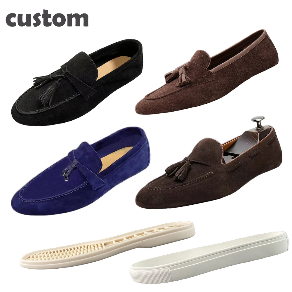 Custom Luxury Suede Cow Leather Shoes Women Big Size Soft Walking Shoes Style Dress Loafer Casual Women Shoes