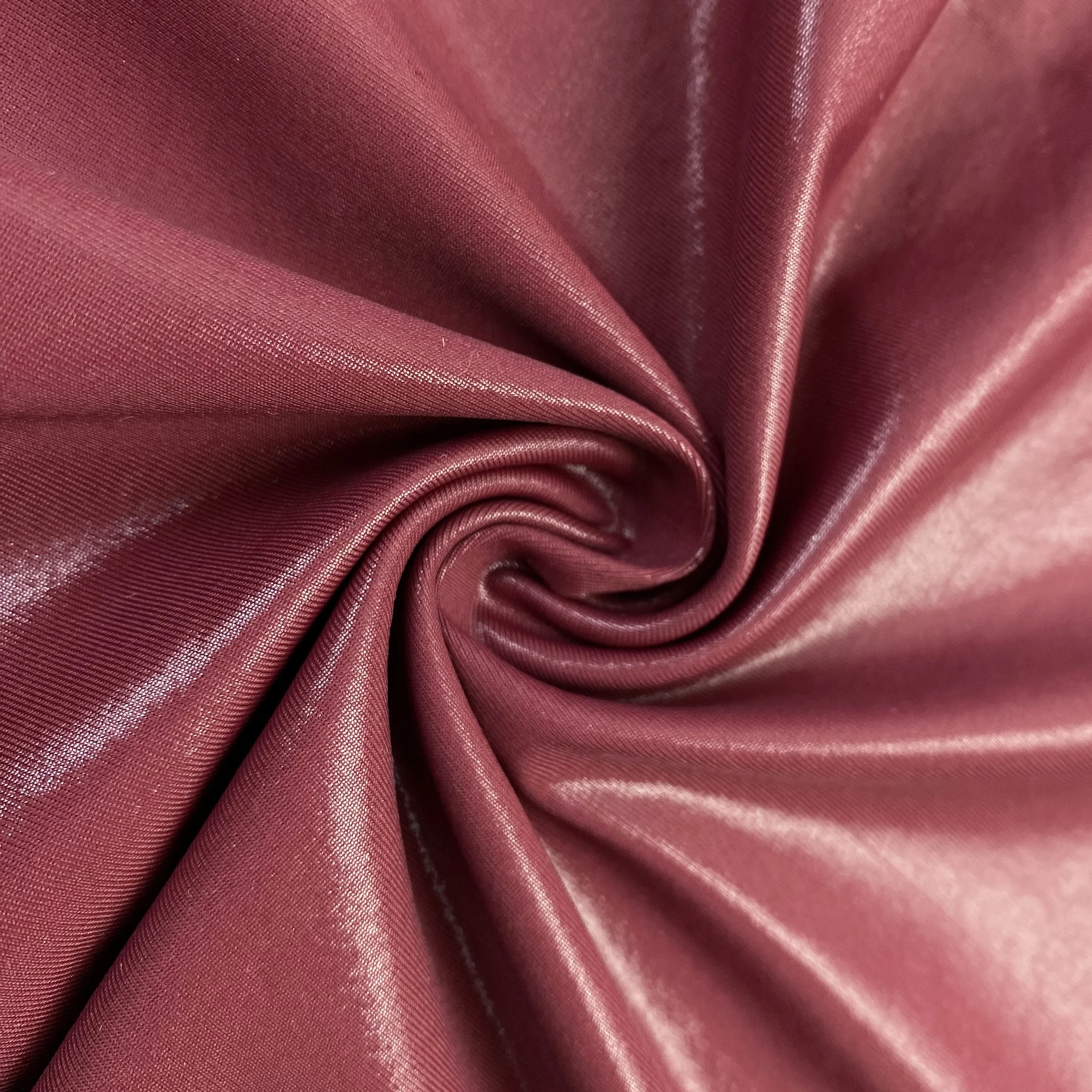 Shiny Pink Polyamide Elastane Spandex Warp Knitted Fabric 4 Way Stretch Fabric For Dancewear And Swimwear