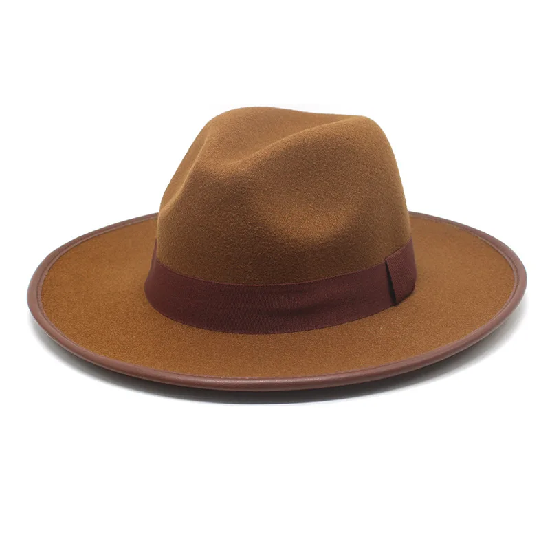 2021 Autumn New Suede Fabric Wide Brim Casual Panama Fedora Hats For Women Wholesale Custom Fedora Hats