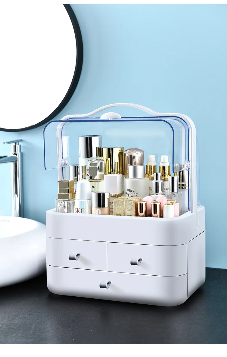 Cosmetics storage box drawer type dust-proof rack desktop organizer box skin care product storage dresser storage rack