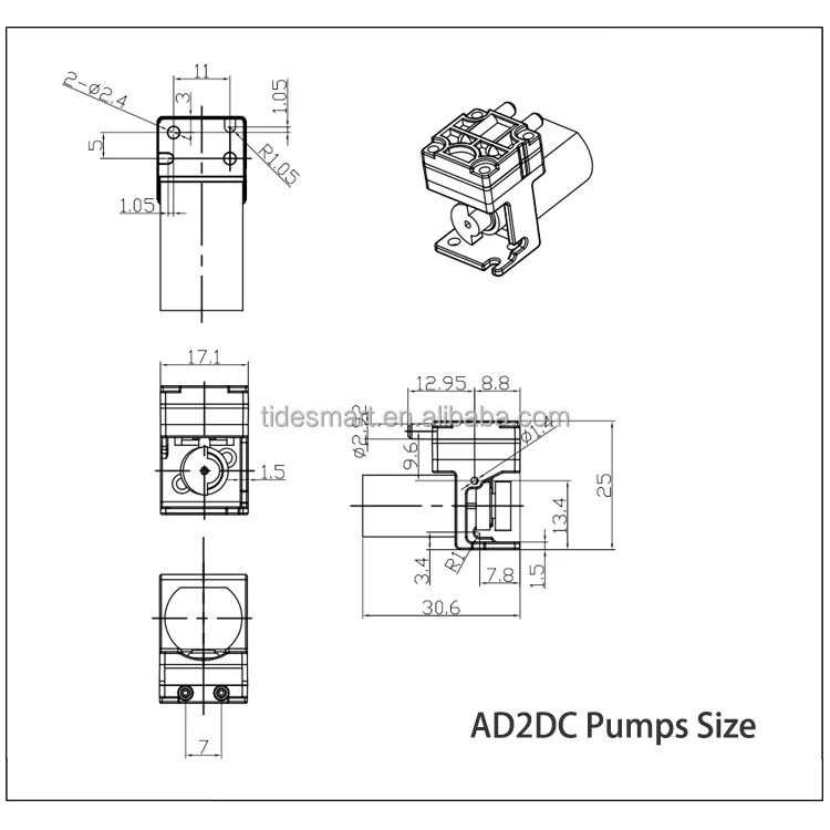 High Quality Low Pressure Mini Gas Pump 5V DC Brush Motor 600ml/min Silent Sampling Lab Electric Micro Diaphragm Vacuum Pump