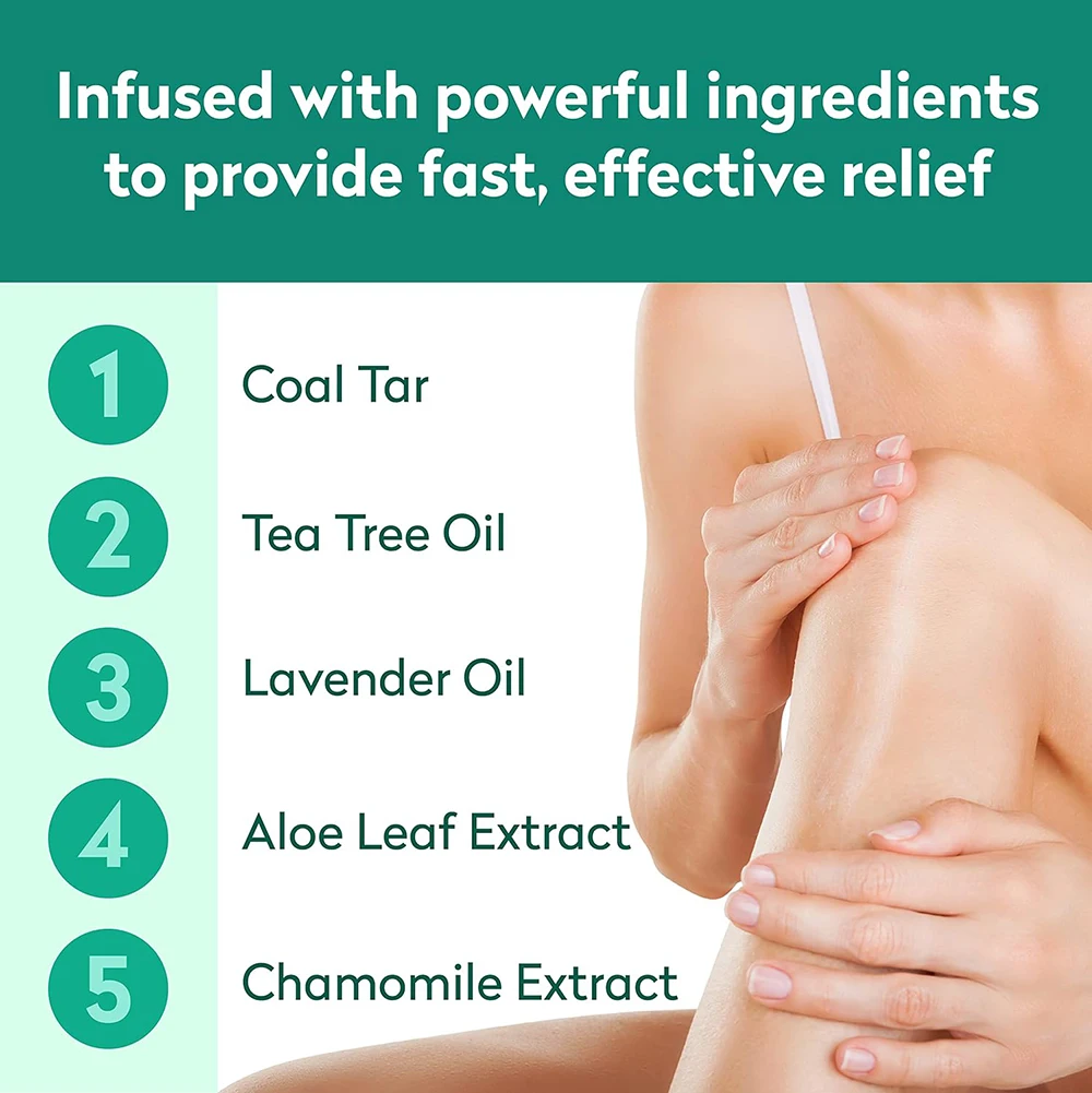 Coal Tar Tea Tree Oil Tcal Cream Soothing Relief Itching Flaking Cracked Skin Antipsoriasis Scar Remover Beauty Personal Care