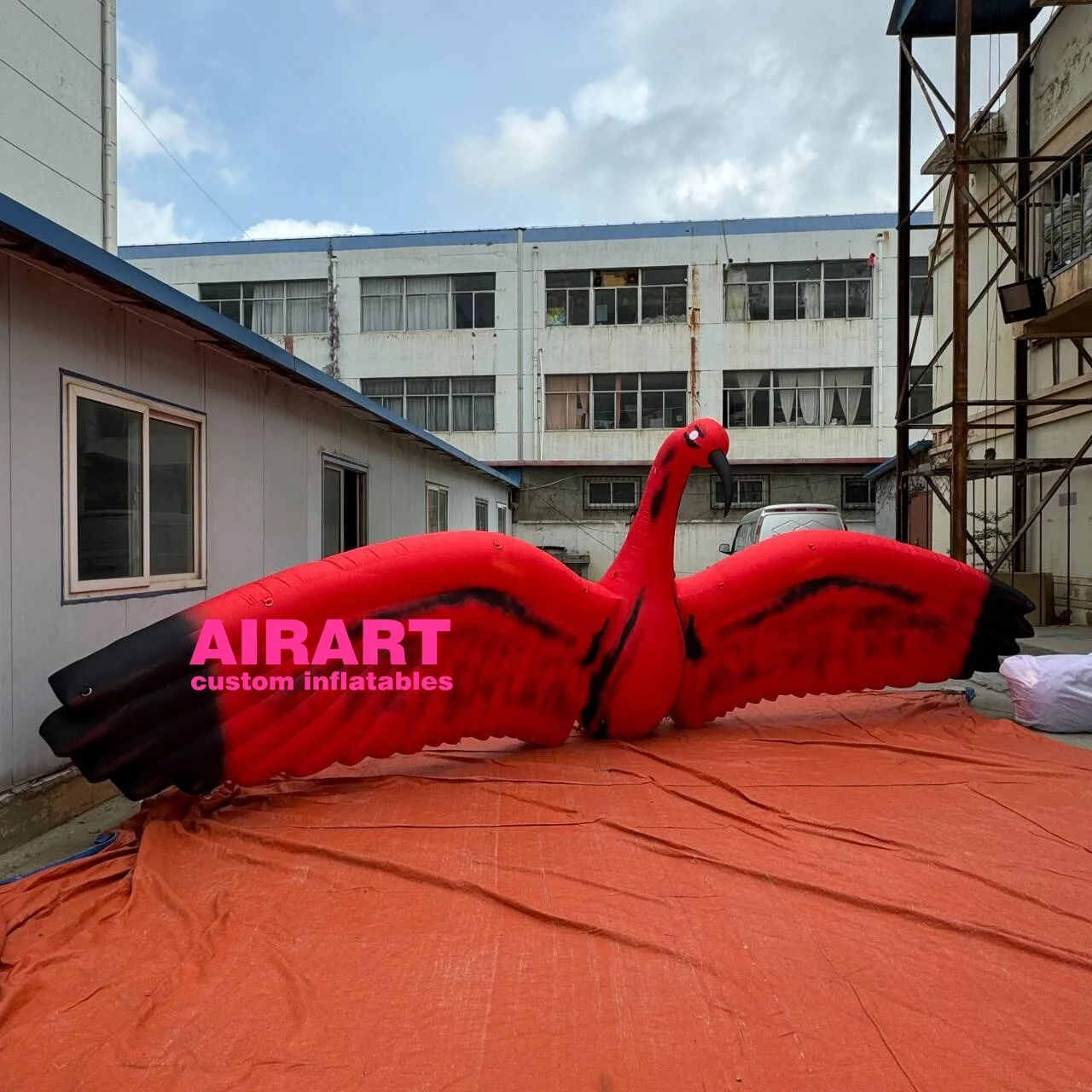 inflatable crane bird balloon,inflatable art animals hanging decor red-crowned crane inflatable cartoon