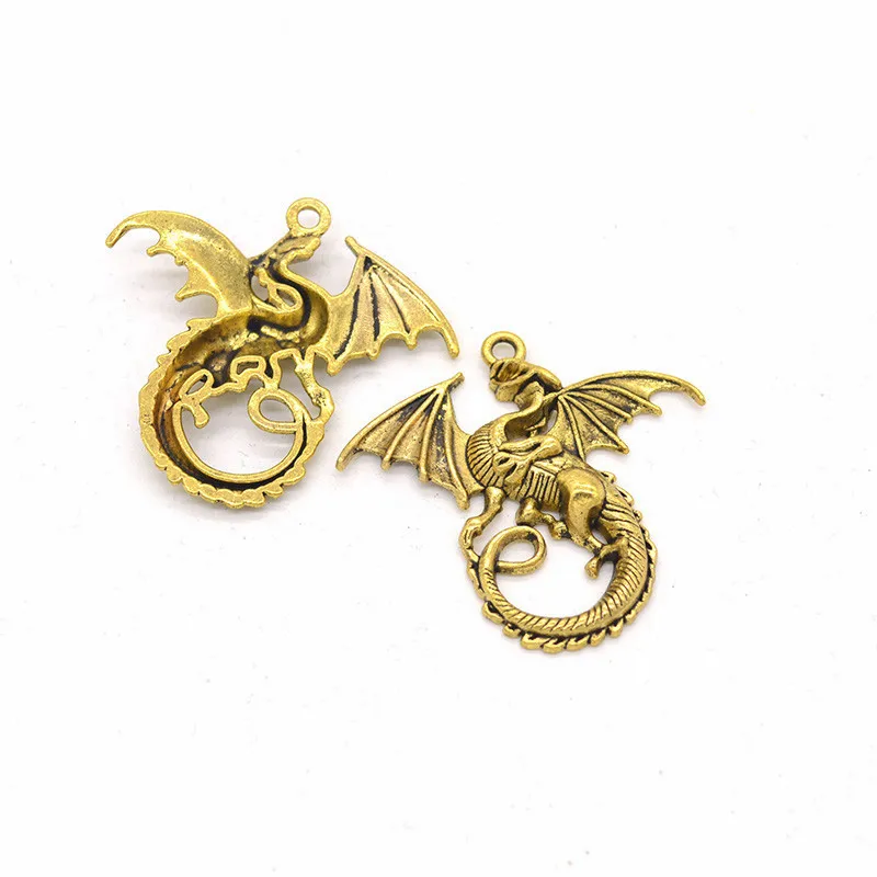 Antique Silver tone/Antique Bronze Flying Dragons Pendant Charm/Finding  Bracelet Necklace Charm  DIY Accessory Jewelry Making