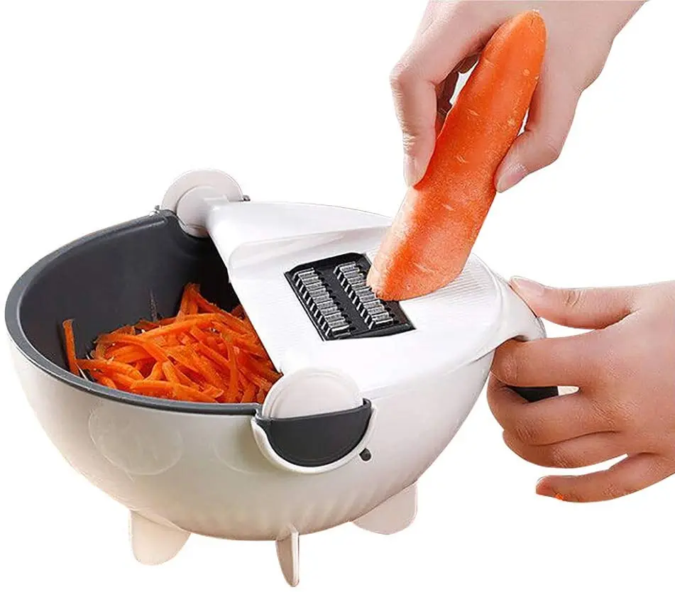 Multifunctional 9 in 1 Vegetable Cutter Slicer Round Fruit Cutter Vegetable Choppers Veggie Vegetable Rotating Shredder Grater