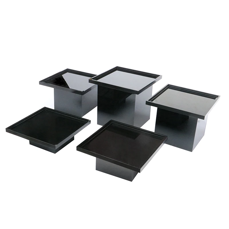 Black Acrylic Cold Meal Tea Break Dessert Table Event Cocktail Display Stand