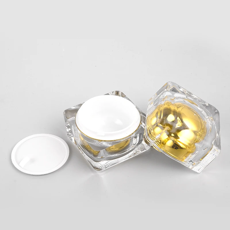 5g Empty Square Acrylic Mini Sample Crystal Jars Plastic Diamond Pot Kosmetik Eyeliner Jar