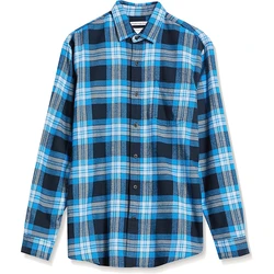 2023 Heavyweight Fleece Shirts Plaid Button Mens Plaid Jacket Fleece Lined Flannel Shirt Men