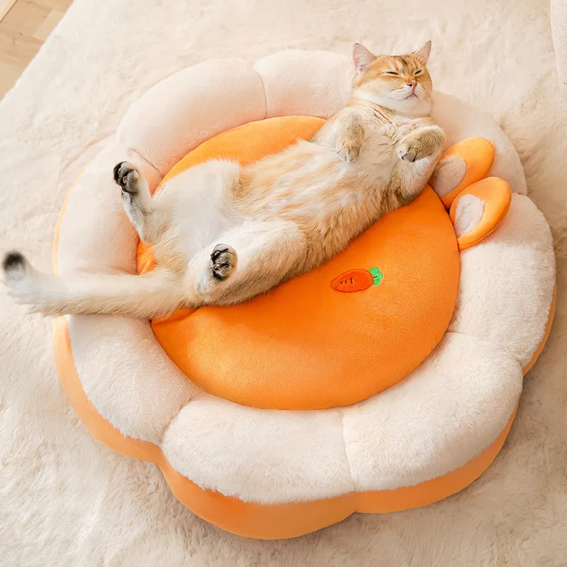 Durable Plus Velvet Thickening Washable Pet Sofa Bed Pad Cute Cartoon Pet Sleeping Bed