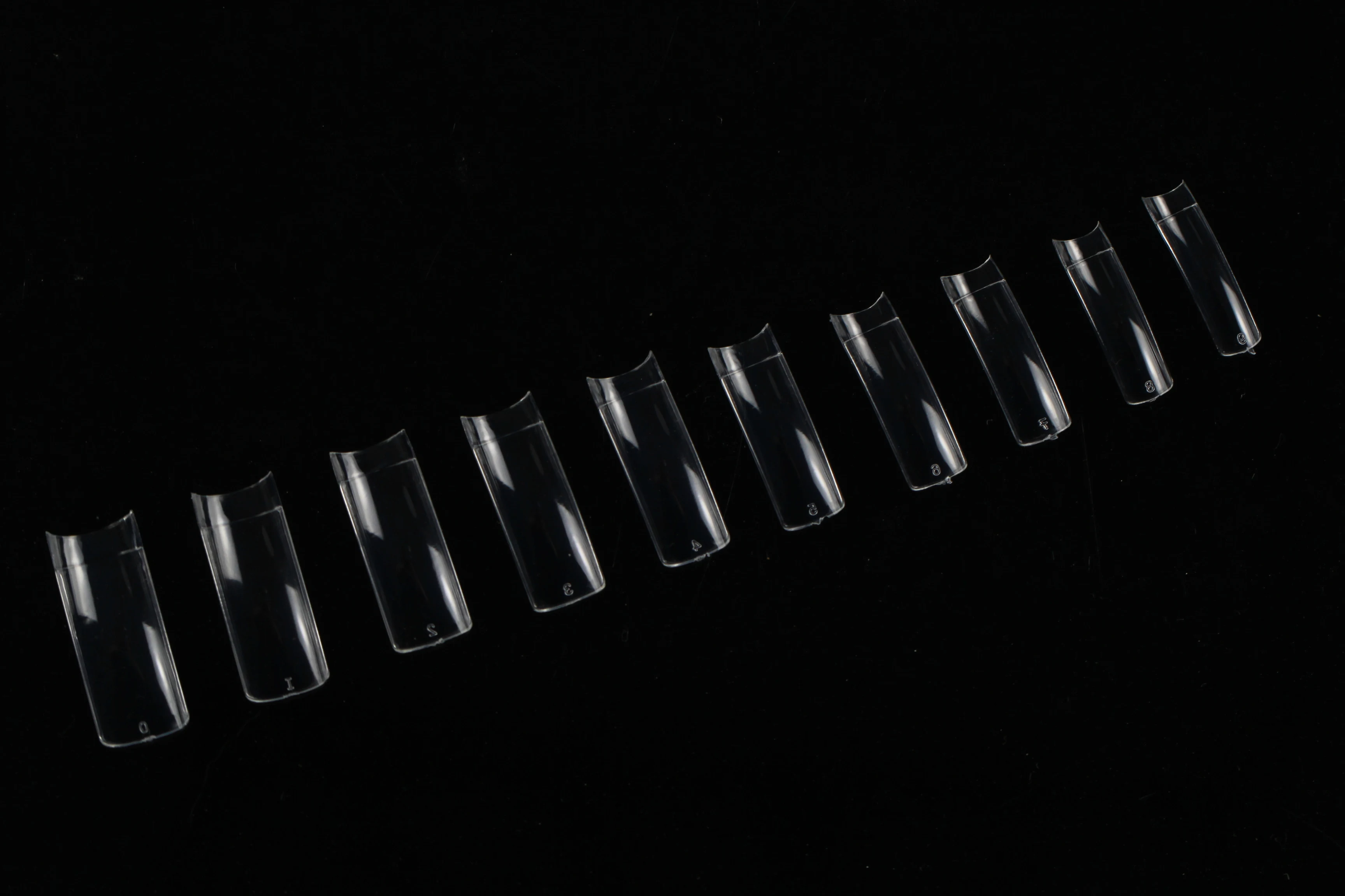 Wholesale ABS Square Curve C 500 Pieces Artificial Fingernail For Nail Salon