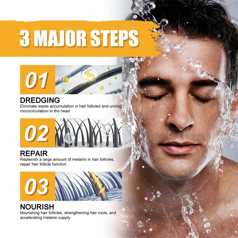 Custom logo hair beard eyebrow black soap dredging repairing follicles nourishing roots strengthening grey coverage bar shampoo