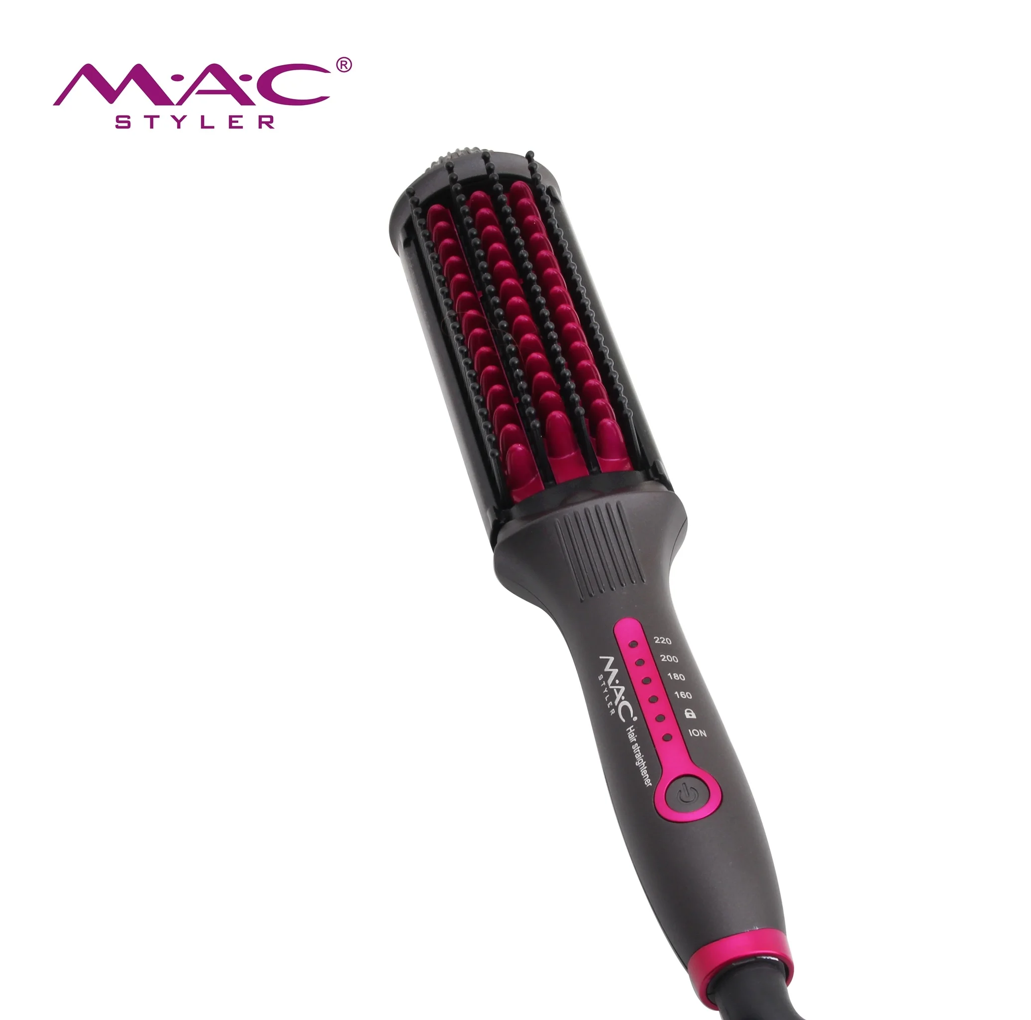 MAC Professional 2 in 1 Ceramic Brush Hair Straightener or Curler Electric Ceramic Hair Straightener Brush