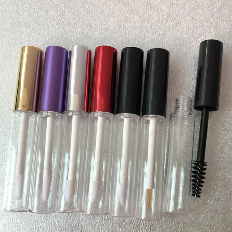 Hot Sale 5ml Transparent Clear Empty Eyelash Eye Serum Tube Eyebrow Mascara Lip Gloss Squeeze Tube With Wand