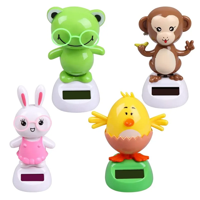 Car Interior Office Desk Decoration Cute Animals Small Beer Dog Solar Powered Dancing Toy