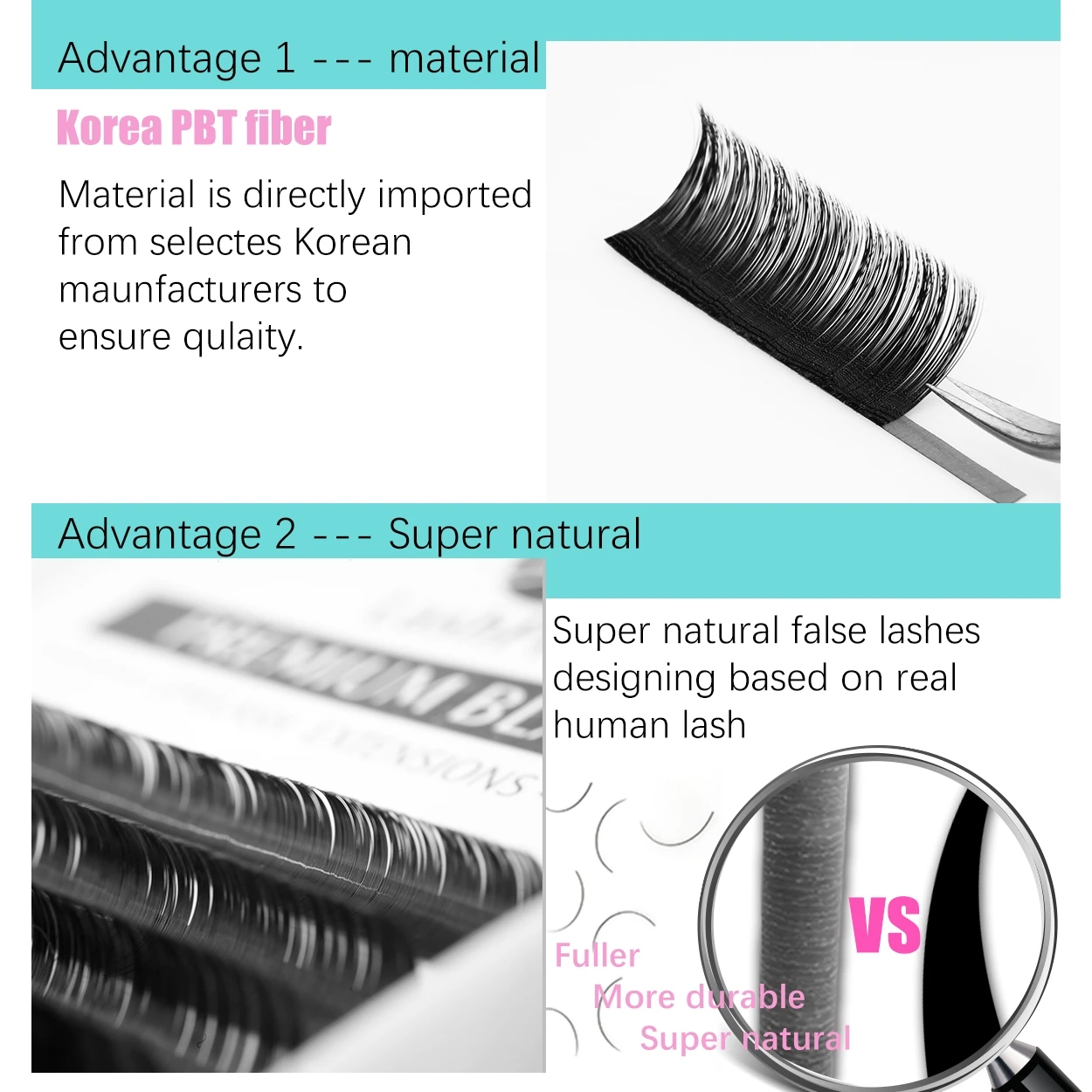 Hand Made Wholesale Individual Super Soft Korean PBT Automatic Fanning Siberian Mink Easy Fan Eyelash Extensions