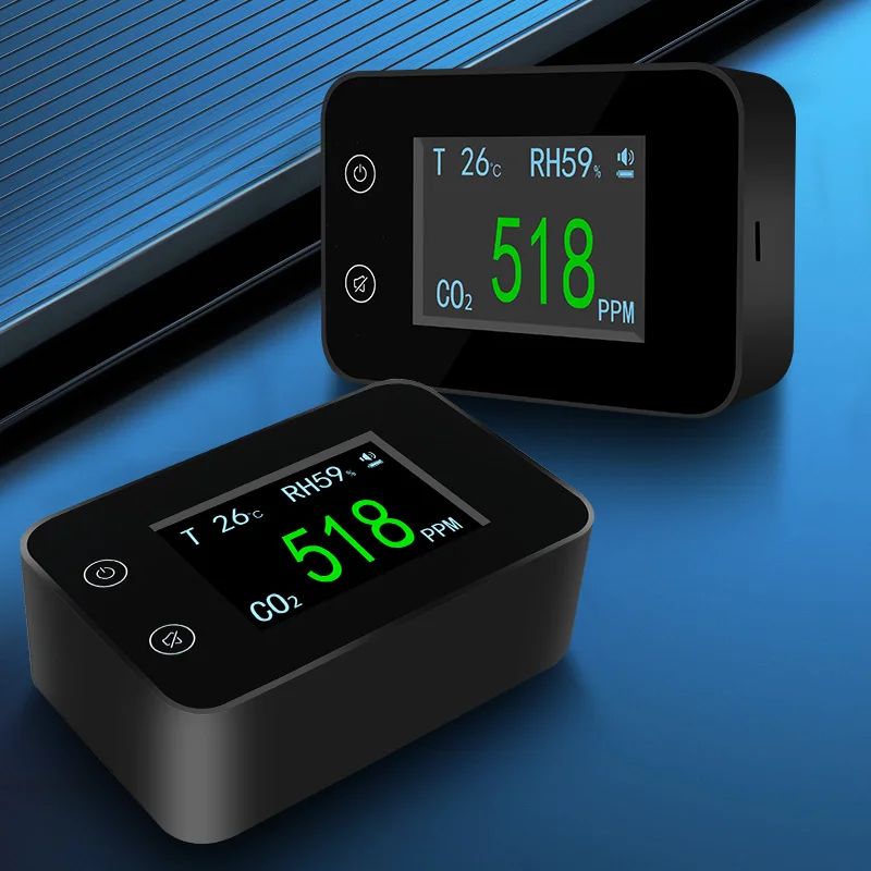 Desktop Carbon Dioxide Gas CO2 Meter Detector Temperature Humidity CO2 Monitor for Grow Tents Wine Cellars Homes Cars