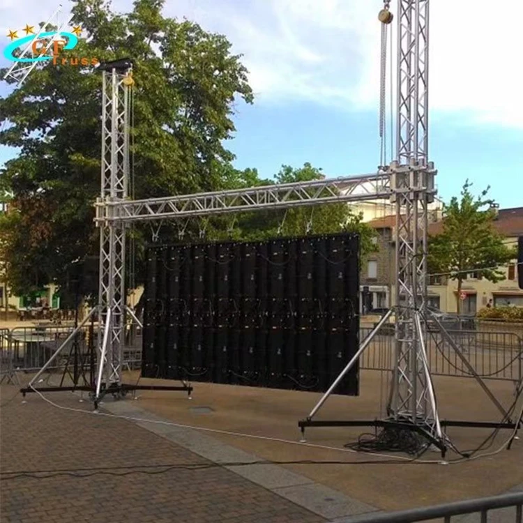 Сценическая алюминиевая ферма DJ станция металлическая уличная события светодиодный дисплей экран наземная подставка подъемная система