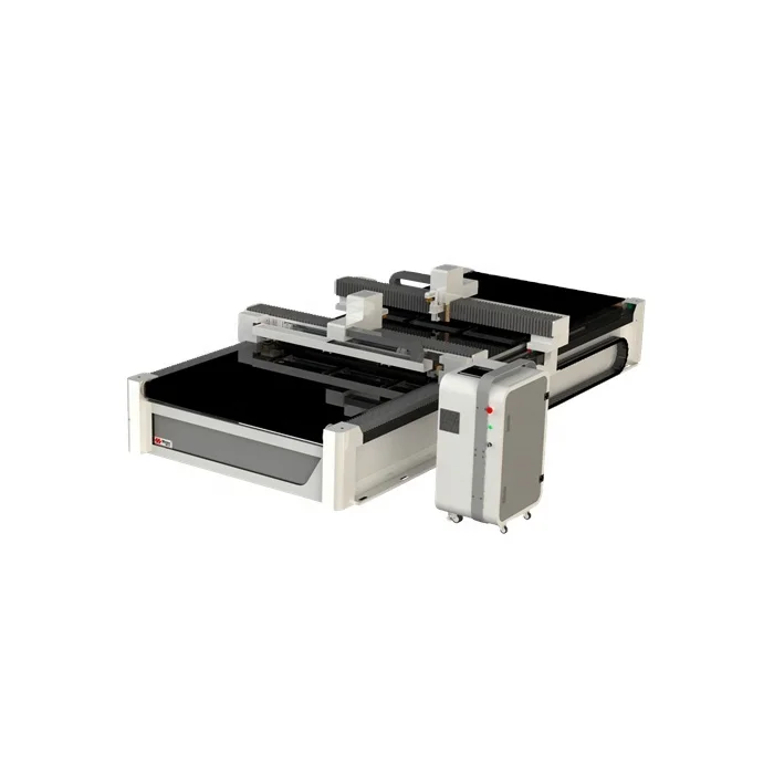 Double Head Independent Textile Roll Cutting Machine Fabric Automatic CNC Knife Cloth Cutter