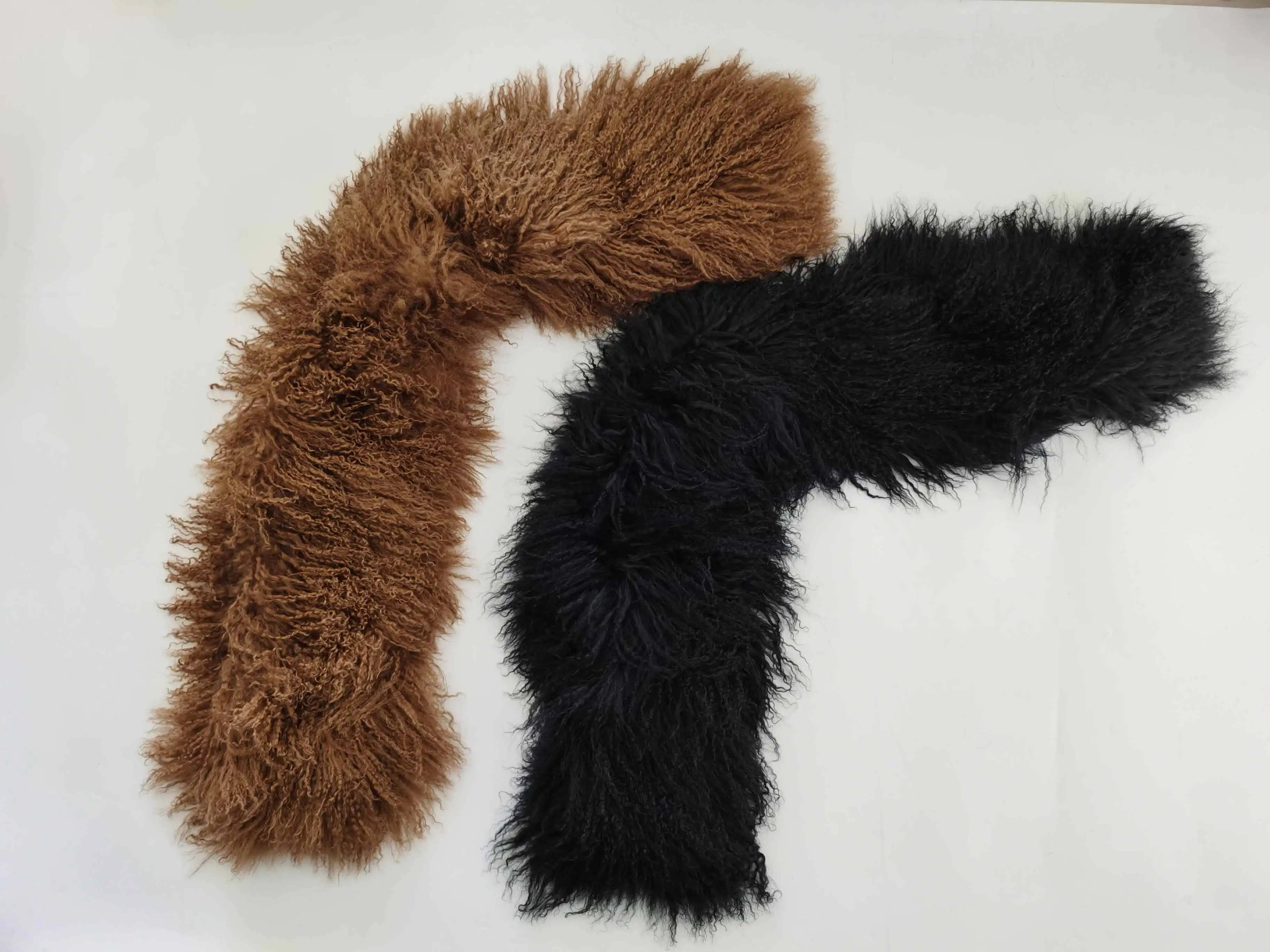 Real Tibetan Sheepskin Fur Scarf Winter Autumn Warm Real Mongolian Sheep Fur Shawl Women Long Curly Fur Scarf Ladies