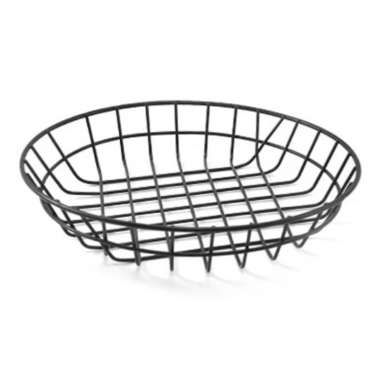 Black color round shape Mini small fried basket potato basket iron line restaurant frying chicken snack frying basket