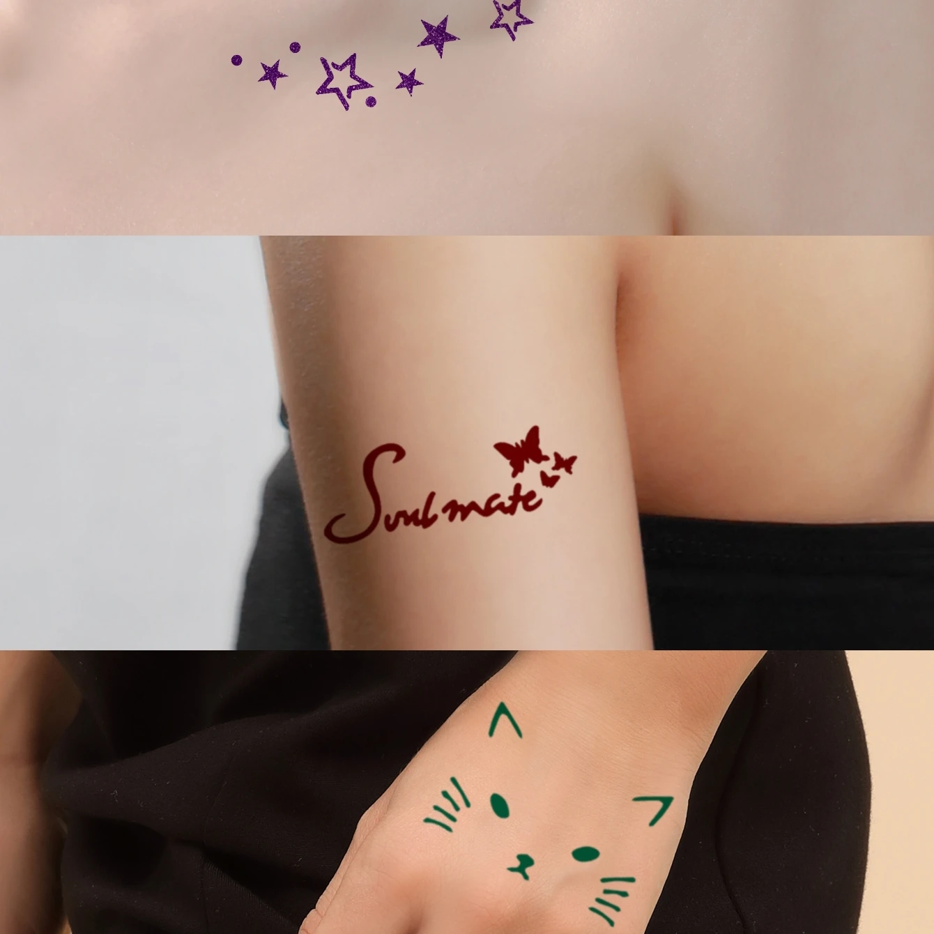 New Hollow Stencil Tattoo Sticker Wings Flower Girl tattoo supplies body art Sexy Waterproof Small Tattoo Stencils