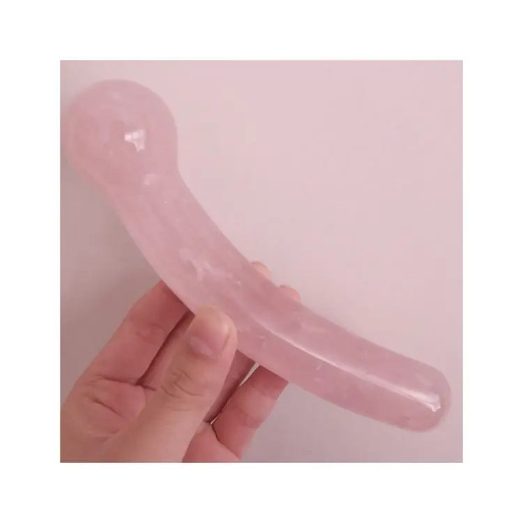 
 Wholesale natural pink crystal massage stick magic wand  