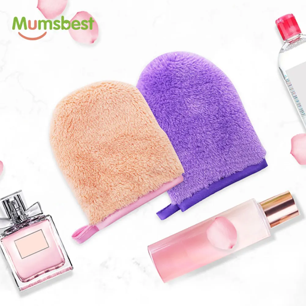 
2021 Wholesale Cleaning Face Towel Microfiber Cloth Comfortable Makeup Remover Gloves 