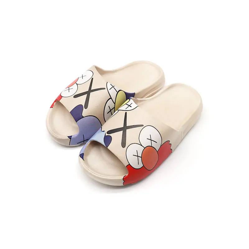 OEM Slides Women Men Shoes Summer Printed EVA Plastic Cartoons Prints  Adult Slipper