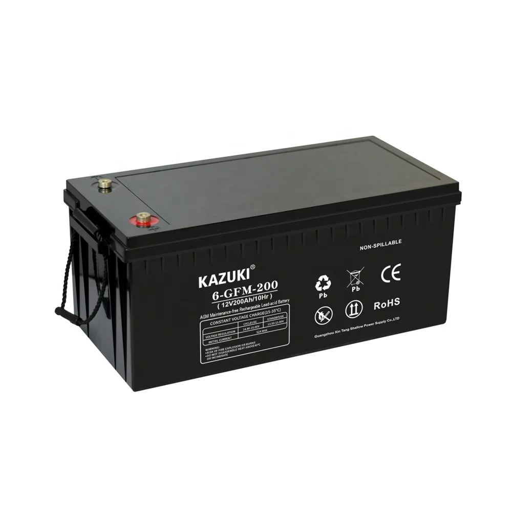 KAZUKI 12V 200AH Solar GEL Battery Maintenance-free Lead Acid Battery 12V200 AH GEL Battery For House